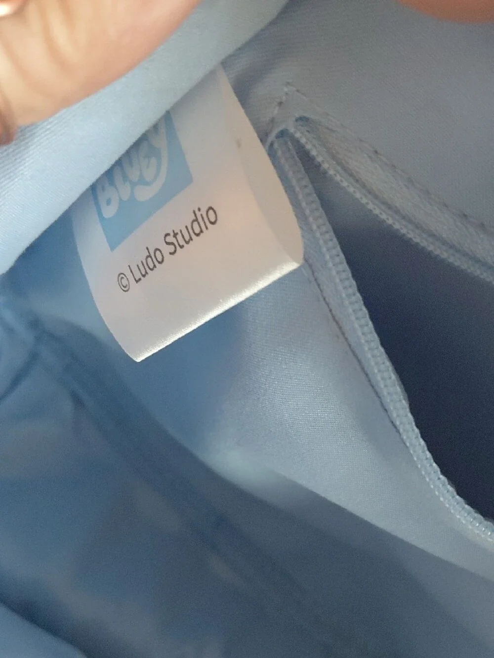Bluey Light Blue Kids Backpack with Character Patches